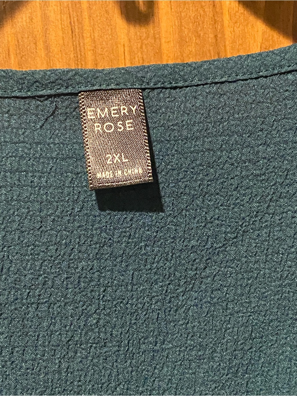 Emery Rose Textured dark green dress